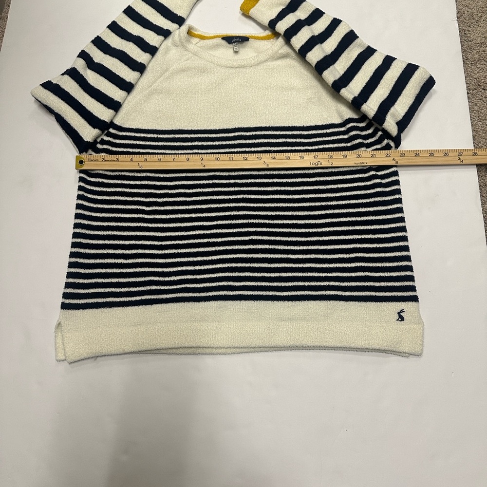 Joules Seaport Chenille Women’s 12 Striped Navy and White Sweater - Picture 5 of 8